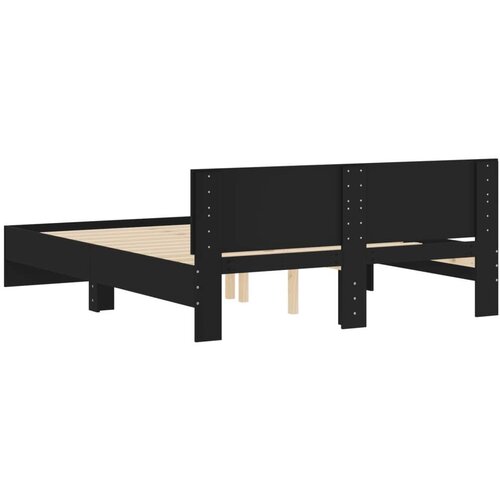 VidaXL Okvir za krevet s uzglavljem crni 140x200 cm Slike