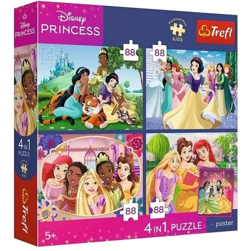 Trefl Disney Princeze - 4 u 1 puzzle 4 x 88 komada - Slike