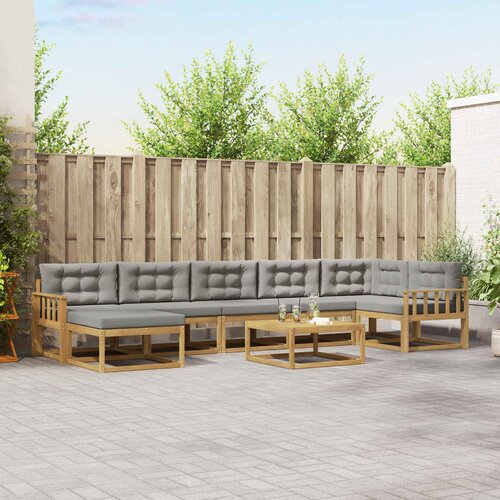 Set vanjskih sofa 8 kom. Bijela i svjetlosiva Cene