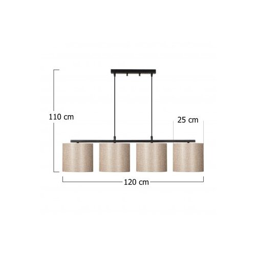Opviq visilica valiz, crno/ bež, metal/ platno, 110 x 25 cm, visina 120 cm, promjer sjenila 20 cm, visina 22 cm, podesiva visina, duljina kabla 90 cm, 4 x E27 40 w, valiz - 4706 Slike