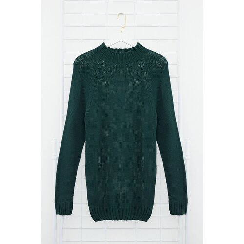 Trendyol Emerald Green Men&amp;amp;#39;s Slim Fit Turtleneck Half Turtleneck Raglan Sleeve Seamless Basic Knitwear Sweater Slike