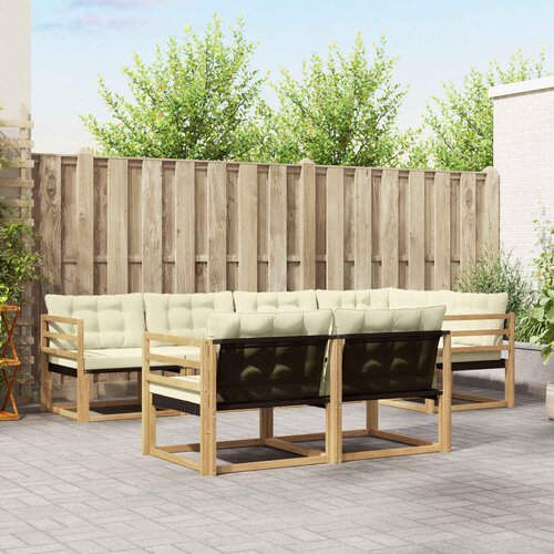  Set vanjskih sofa 7 kom. Bijela i krem Smeđa 325 x 166,5 x 73 cm Cene