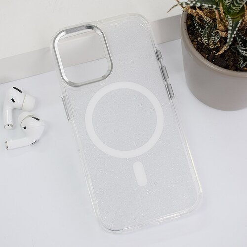  Maska za iPhone 16 Mag Case Glitter bela Cene