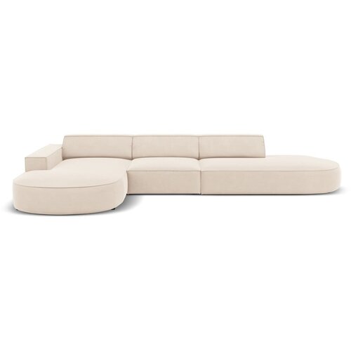 Micadoni Home Bež žametni kotni kavč (levi kot) Jodie - Micadoni Home Slike