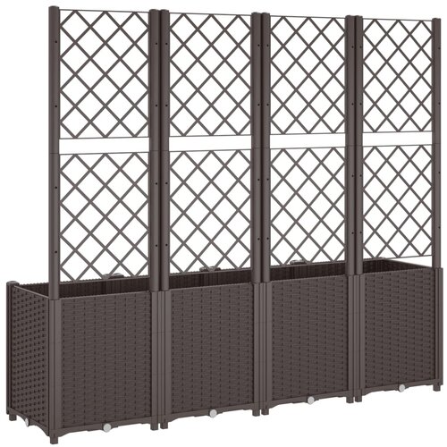  Vrtna sadilica s re&amp;scaron;etkom smeđa 160 x 40 x 140 cm PP Slike