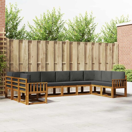  Set vanjskih sofa 10 kom. Prirodna i antracit Smeđa 363 x 187,5 x 73 cm Cene
