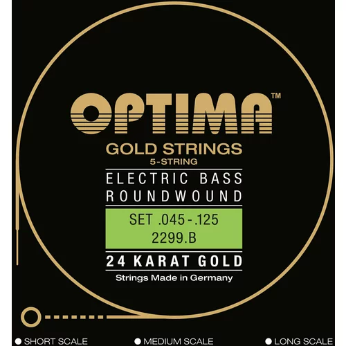 Optima 2299.B 24K Gold Strings Low-B Regular Light