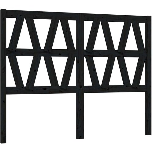  Uzglavlje za krevet crno 166 x 4 x 100 cm od masivne borovine Slike