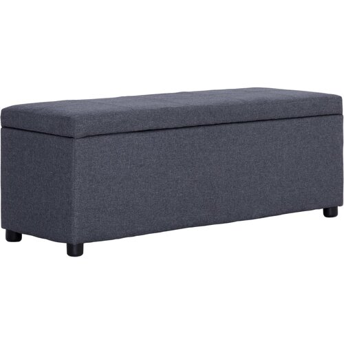 vidaXL Klop s prostorom za shranjevanje 116 cm temno siv poliester Cene