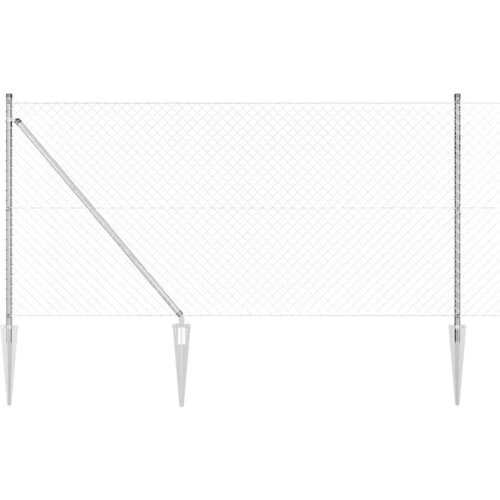 vidaXL Verižna ograja s stebri srebrna 1 x 10 m Jeklo Cene