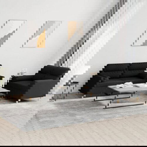 vidaXL 2-dijelni set sofa s jastucima crni od tkanine Cene