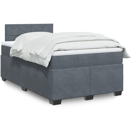 vidaXL Box spring postelja z vzmetnico temno siv 120x190 cm žamet Cene
