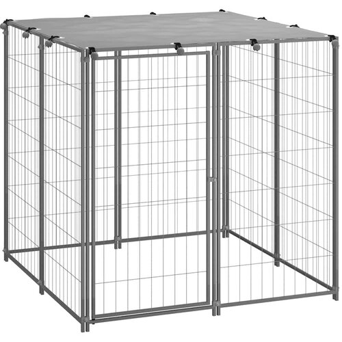 vidaXL Kavez za pse srebrni 110 x 110 x 110 cm čelični Cene