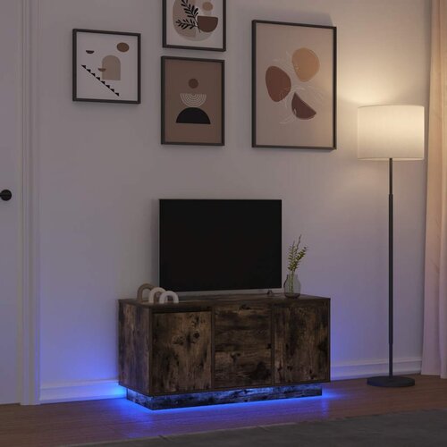 TV ormarić s LED svjetlima boja dimljenog hrasta 100x41x50 cm Cijene