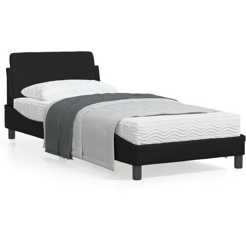 VidaXL Okvir za krevet s uzglavljem crni 90x190 cm od umjetne kože Slike