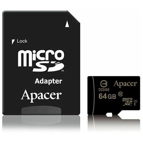 Apacer Pomnilni&amp;scaron;ka kartica microSD XC 64GB UHS-I Class 10 + SD adapter AP64GMCSX10U1-R Slike