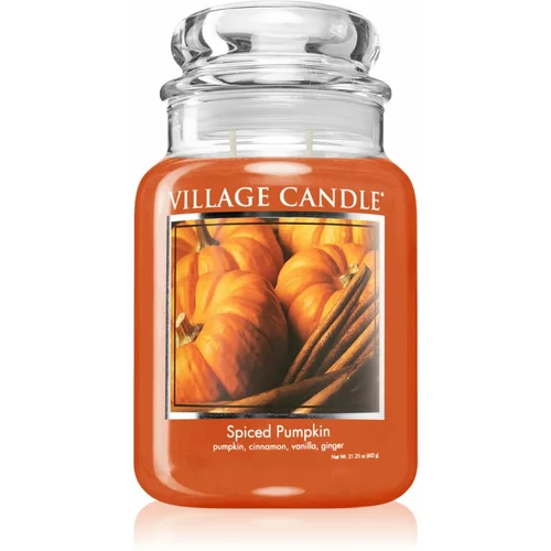 Village Candle Spiced Pumpkin mirisna svijeća (Glass Lid) 602 g