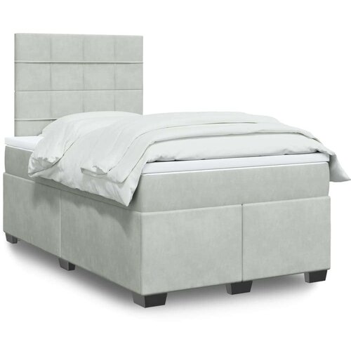  Krevet s oprugama i madracem svjetlosivi 120x190 cm bar&amp;scaron;unasti Slike