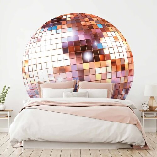  Okrugla fototapeta - Rose gold disco ball 140x140 Slike