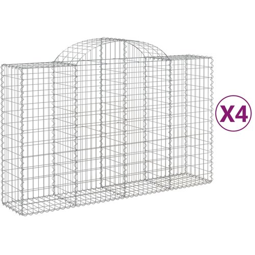  Lučne gabionske ko&amp;scaron;are 4 kom 200x50x120/140cm pocinčano željezo Slike