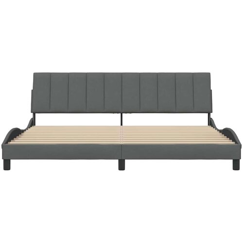 VidaXL okvir za krevet bez madraca tamnosivi 200x200 cm od tkanine Slike