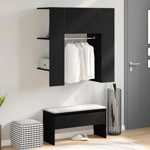  Ormar za hodnik Crni hrast 97,5 x 37 x 99 cm Konstruirano drvo Cijene