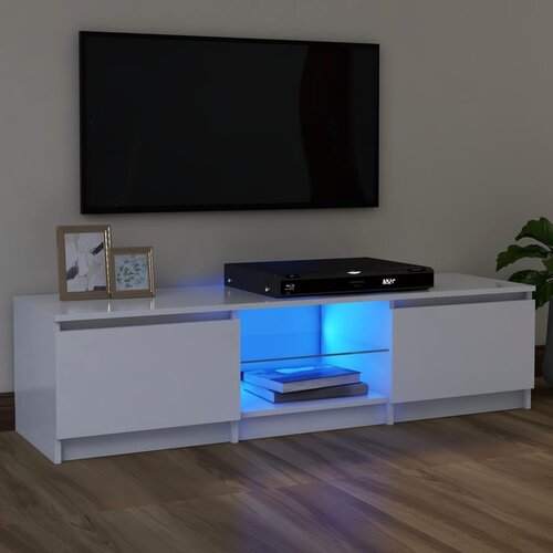 vidaXL TV omarica z LED lučkami bela 120x30x35,5 cm Cene