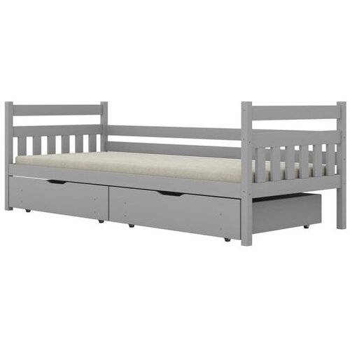  Drveni dječji krevet Dawid - sivi - 180x90 cm - S 2 ladice Cijene