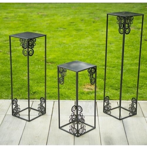  Stalak za cveće 60x24 cm, elegantne crne boje Slike