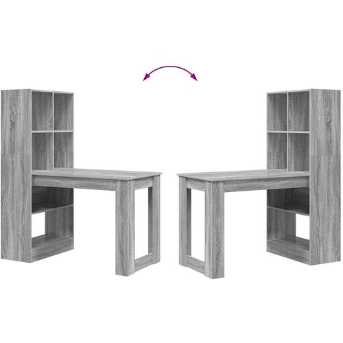  Stol s policom Siva Sonoma 122 x 67 x 145 cm Konstruirano drvo Slike