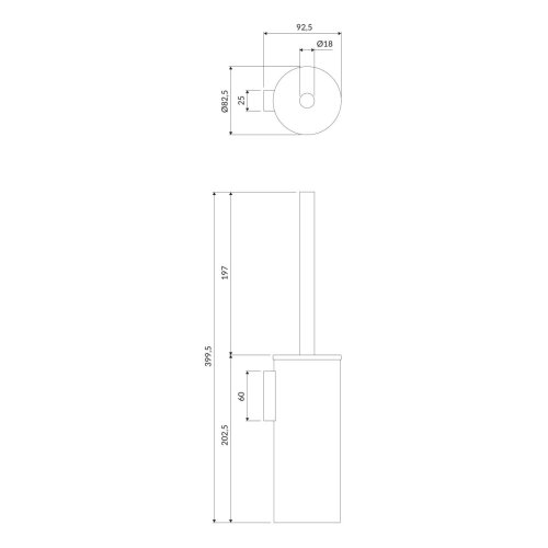  omnires MP60621BL - zidna wc četka modern project, mat crne boje Slike
