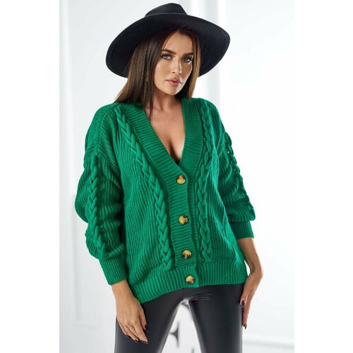 Kesi Sweater with buttons light green Slike