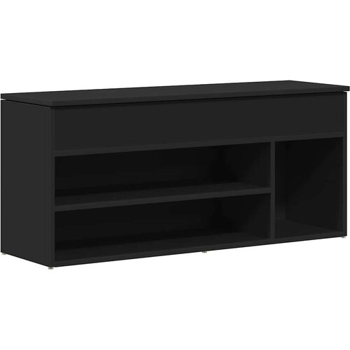  Klupa za cipele crna 102x30,5x45 cm izrađeno drvo Slike