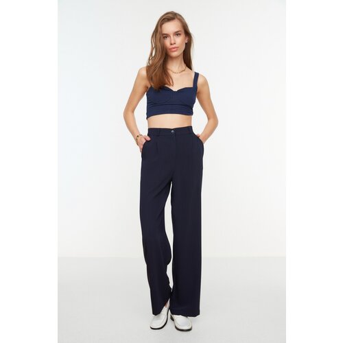 Trendyol Pants - Navy blue - Wide leg Slike