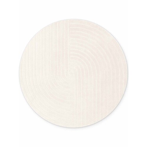 Vikosa Kremno bela ročno tkana volnena okrogla preproga &oslash; 120 cm Arcura &ndash; Cene