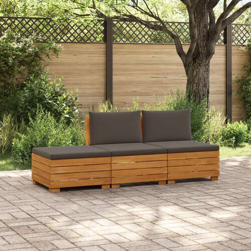  Set vanjskih sofa s jastukom 3 Komad Smeđa Čvrsto drvo akacije Cijene