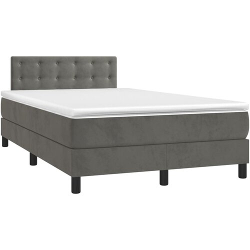 Maison Chic Box spring postelja - Vzmetna postelja z vzmetnico temno siv 120x190 cm žamet SL3790, (21900538) Cene
