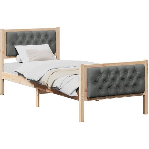  Krevetna konstrukcija Tamno siva 80 x 200 cm Čvrsto borovo drvo Smeđa Slike
