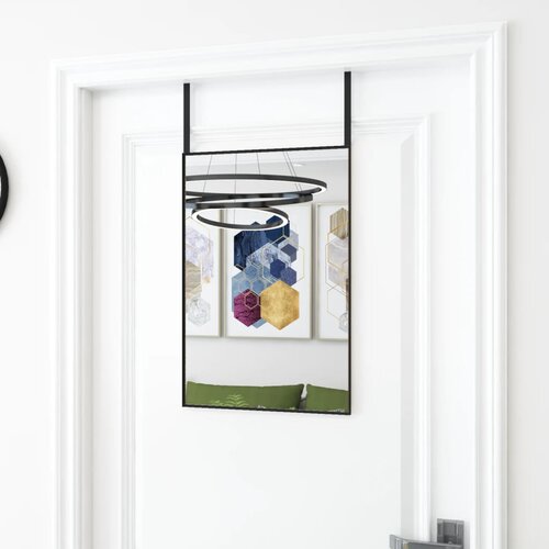 VidaXL Ogledalo za vrata crno 40 x 60 cm od stakla i aluminija Slike