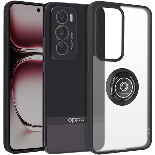 AVIZAR Ovitek za Oppo Reno 12 Pro z vrtljivim magnetnim obročkom, mat zaključek, Črna, (5000189733) Cene
