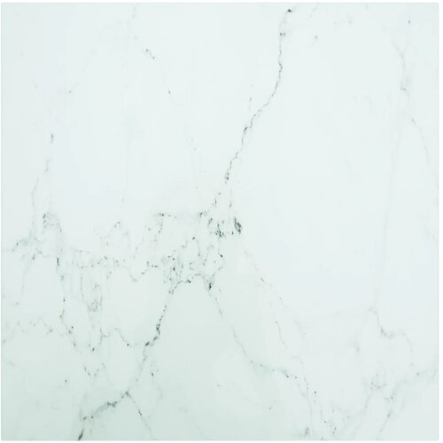 vidaXL stolna ploča bijela 60x60 cm 6 mm staklena s mramornim uzorkom Cijene