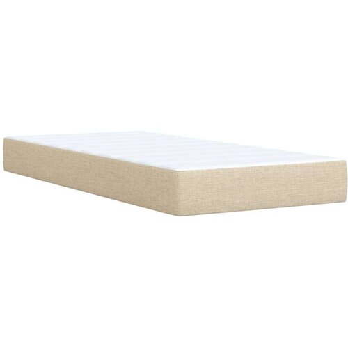 VidaXL Krevet s oprugama i madracem krem 90 x 190 cm od tkanine Slike