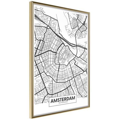  Poster - City map: Amsterdam 20x30 Cene