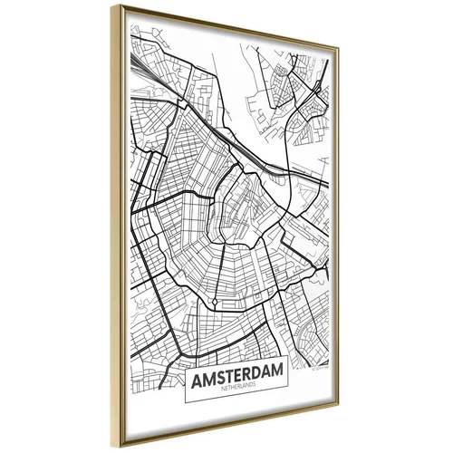  Poster - City map: Amsterdam 20x30