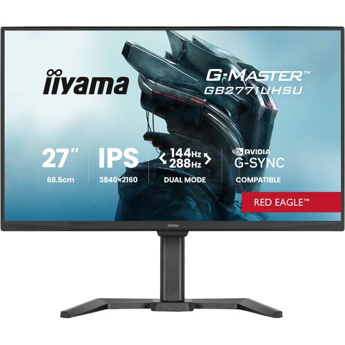 Iiyama g-master GB2771UHSU-B1 27&amp;quot; 16:9 uhd gaming monitor, 0,8ms (mprt), 144Hz ips panel, fhd mode 288Hz. Slike