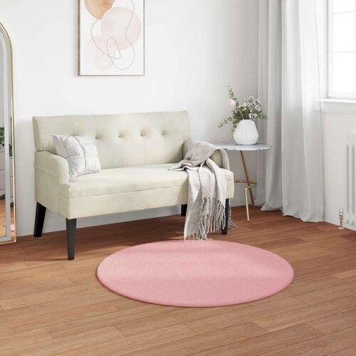  Faux Rabbit Fur Rug Olite Ružičasta Ø 100 cm Poliester Cene