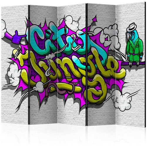  Paravan u 5 dijelova - City Jungle - graffiti II [Room Dividers] 225x172 Slike