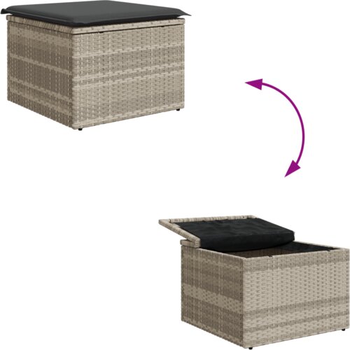  Set od 9 dijelova vrtnih blagovaonskih set s jastučićima sivi poliratan Slike