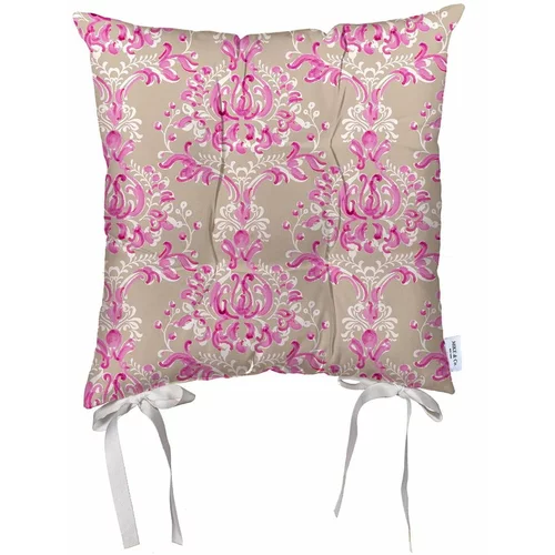 Mike & Co. NEW YORK bež-ružičasti jastuk za stolicu od mikrovlakana Butterflies, 36 x 36 cm