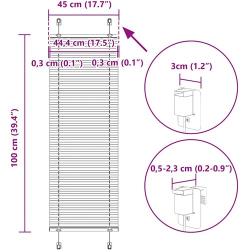  Plisirana zavjesa petrolej zelena 45x100 cm &amp;Scaron;irina tkanine 44,4 cm Poliester Slike